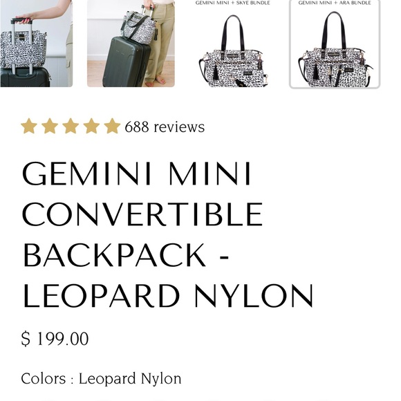 Gemini mini convertible nylon bag - Picture 11 of 16